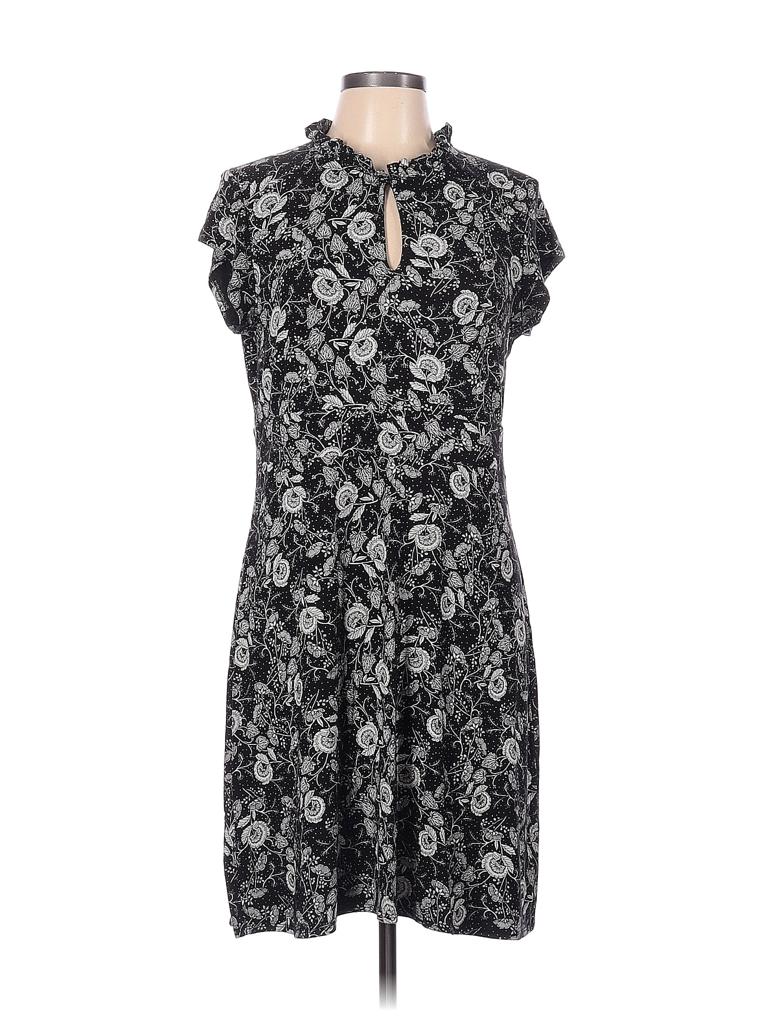 J.Crew Floral Multi Color Black Casual Dress Size L 73 off thredUP