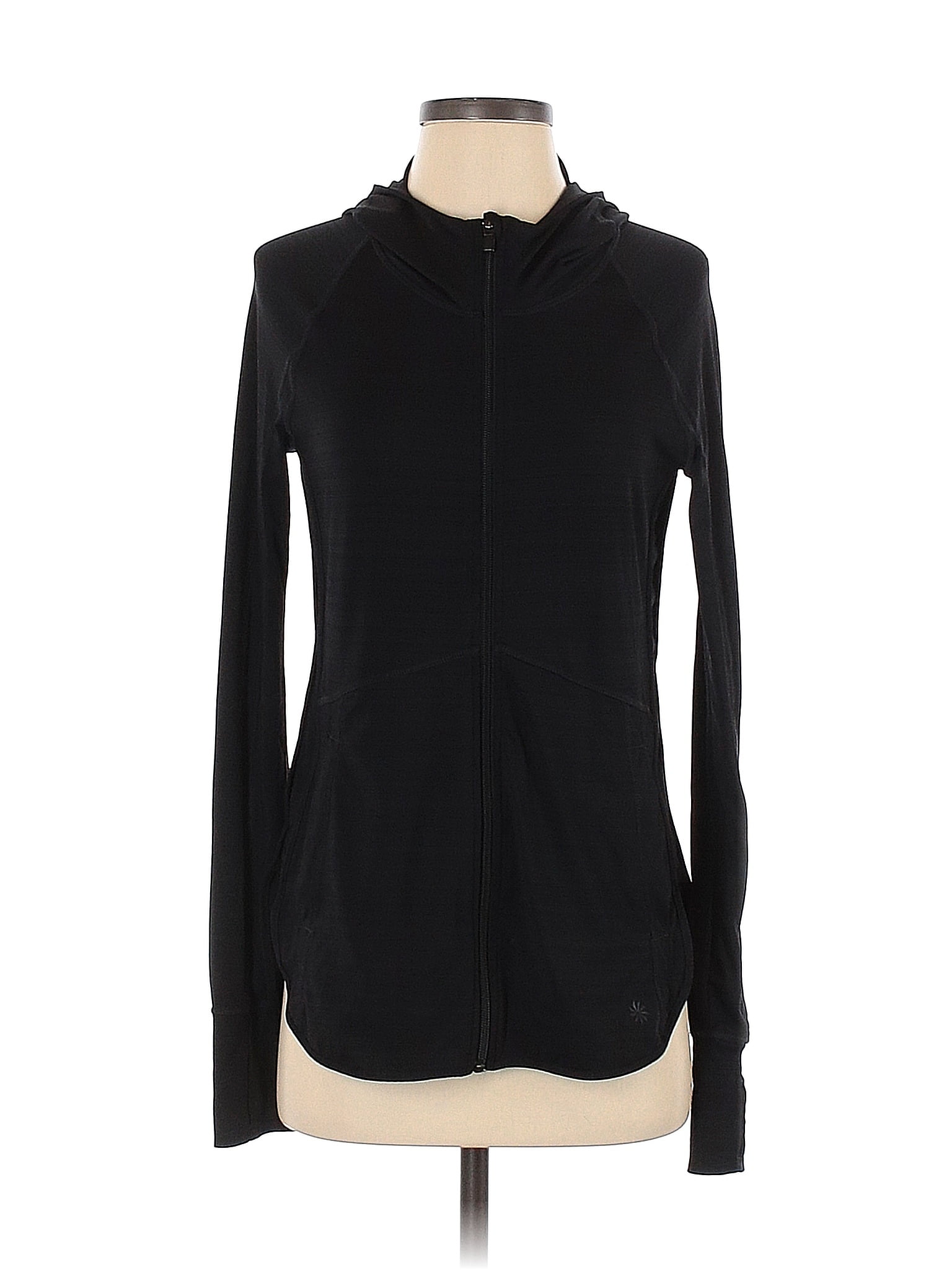 Veste laine ethnique à capuche noire simple doublée polaire