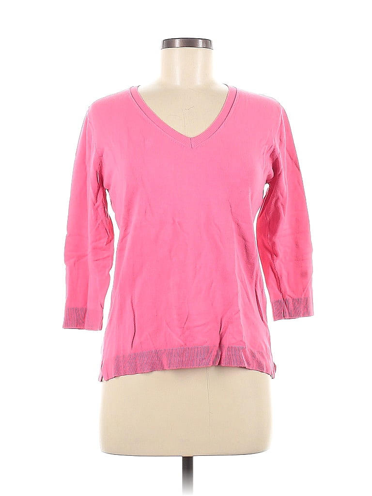 525 America Solid Pink Long Sleeve Top Size M - photo 1