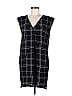 Leith 100% Polyester Argyle Grid Plaid Black Casual Dress Size M - photo 1