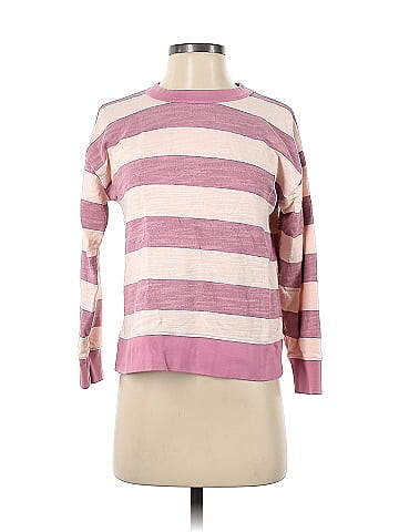 J.Crew 100 Cotton Color Block Stripes Pink Sweatshirt Size XXS