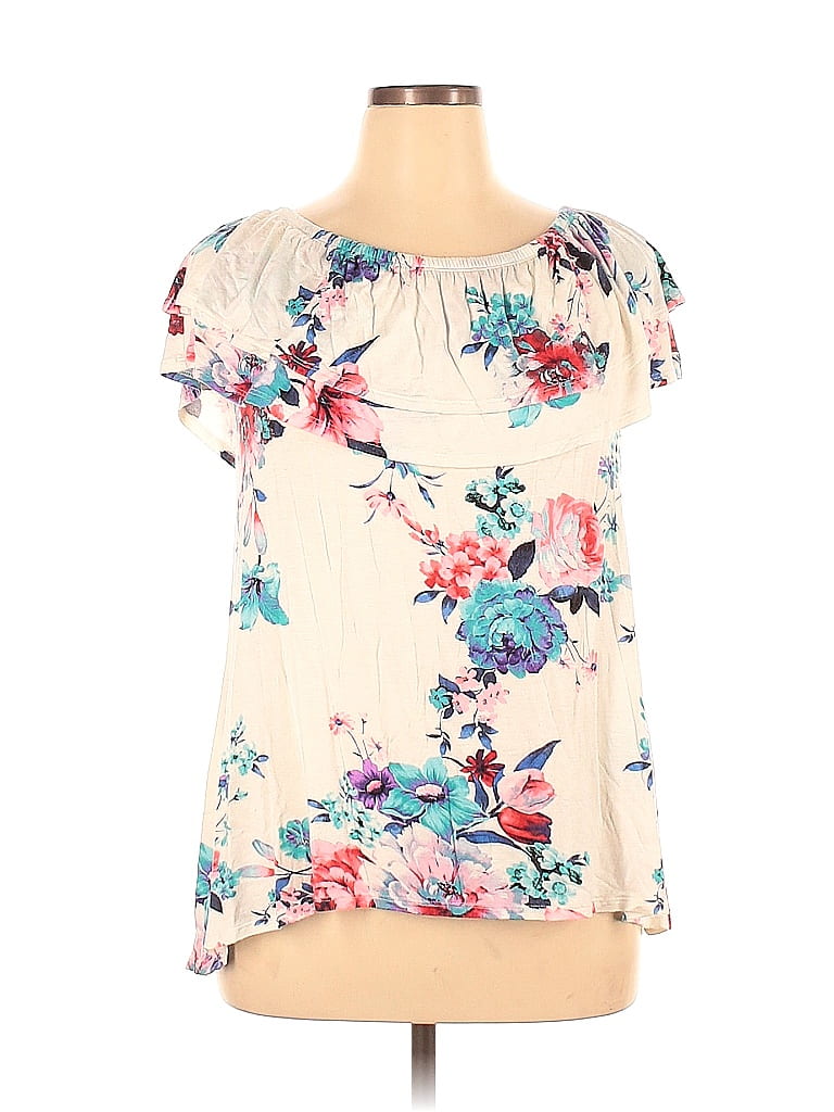 White Birch Floral Ivory White Short Sleeve T-Shirt Size XL - photo 1