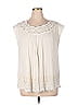 Floreat 100% Cotton Ivory Short Sleeve Blouse Size 16 - photo 1