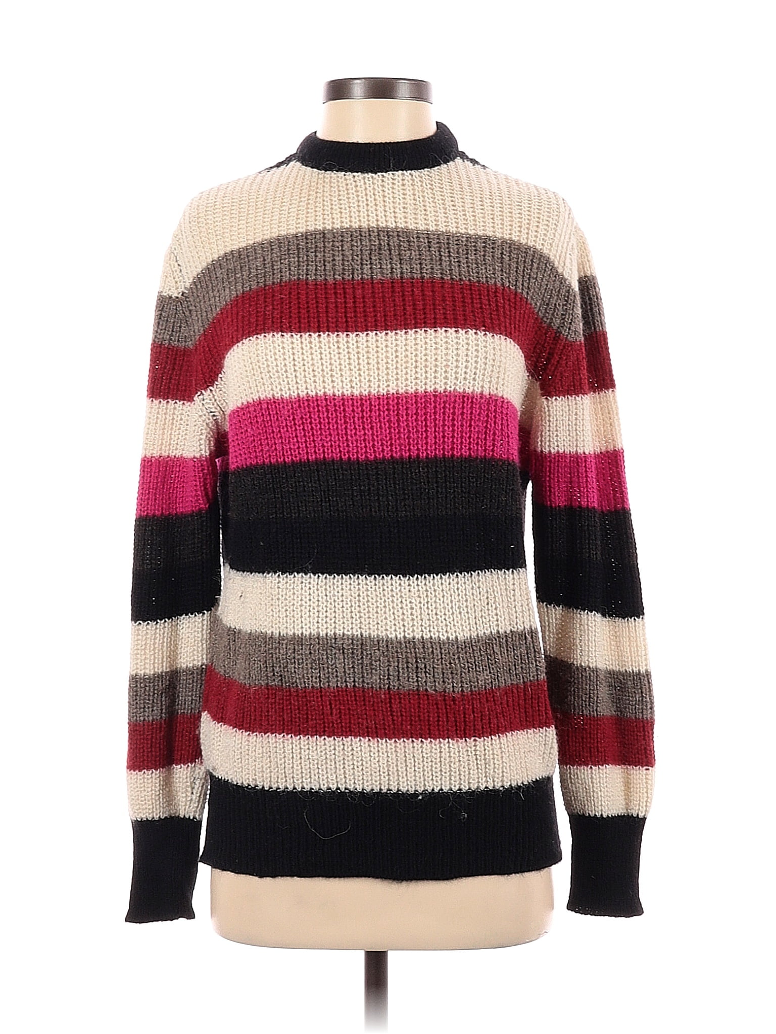 IRO Nona Size XS Black Distressed Cotton Blend  Long Sleeve Pullover