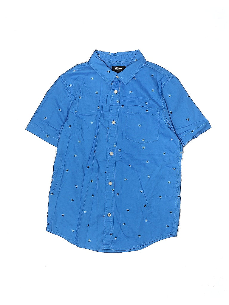 Urban Pipeline 100% Cotton Blue Short Sleeve Button-Down Shirt Size X-Large (Youth) - photo 1