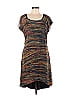 B-Works 100% Polyester Brown Black Casual Dress Size 12 - photo 1