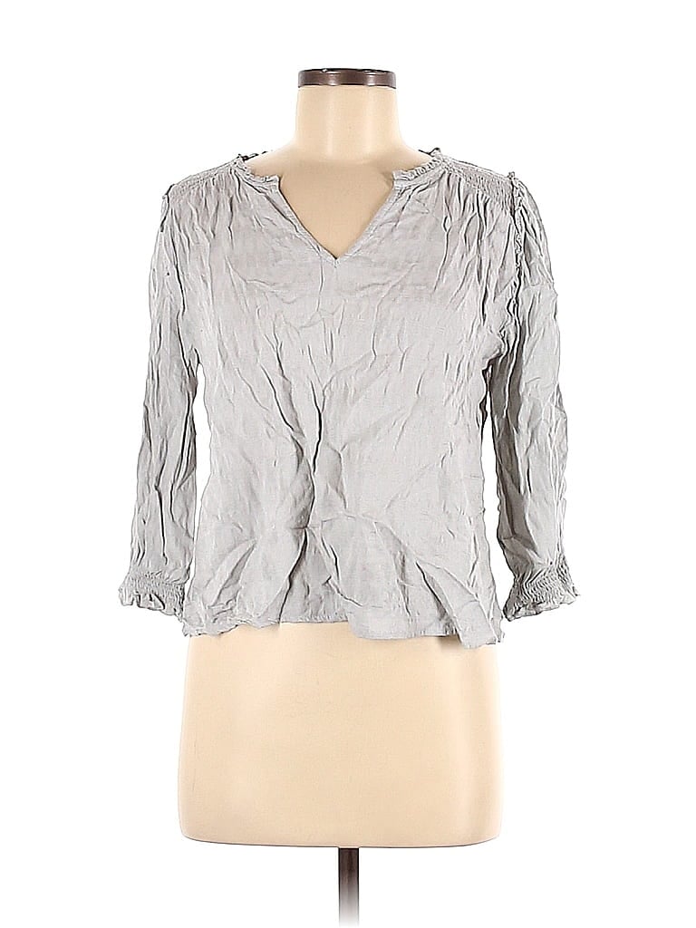Grade & Gather 100% Rayon Gray Long Sleeve Blouse Size M - photo 1