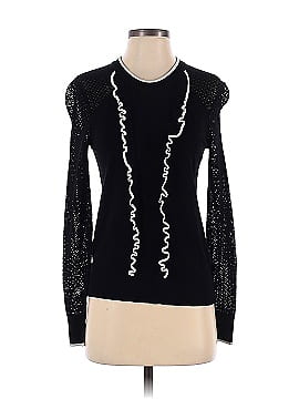 Shoshanna Black Nia Ruffle Sweater (view 1)