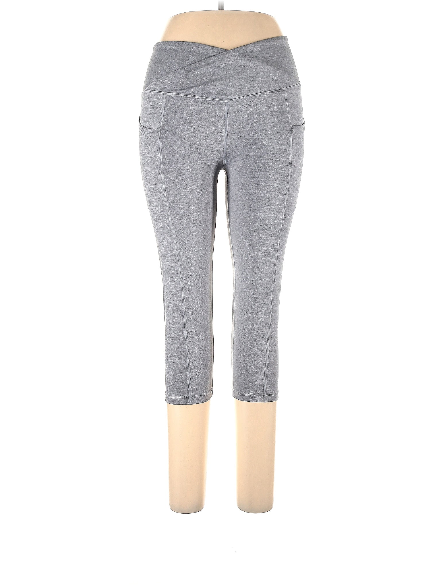 Earth Yoga Marled Gray Active Pants Size L - 60% off