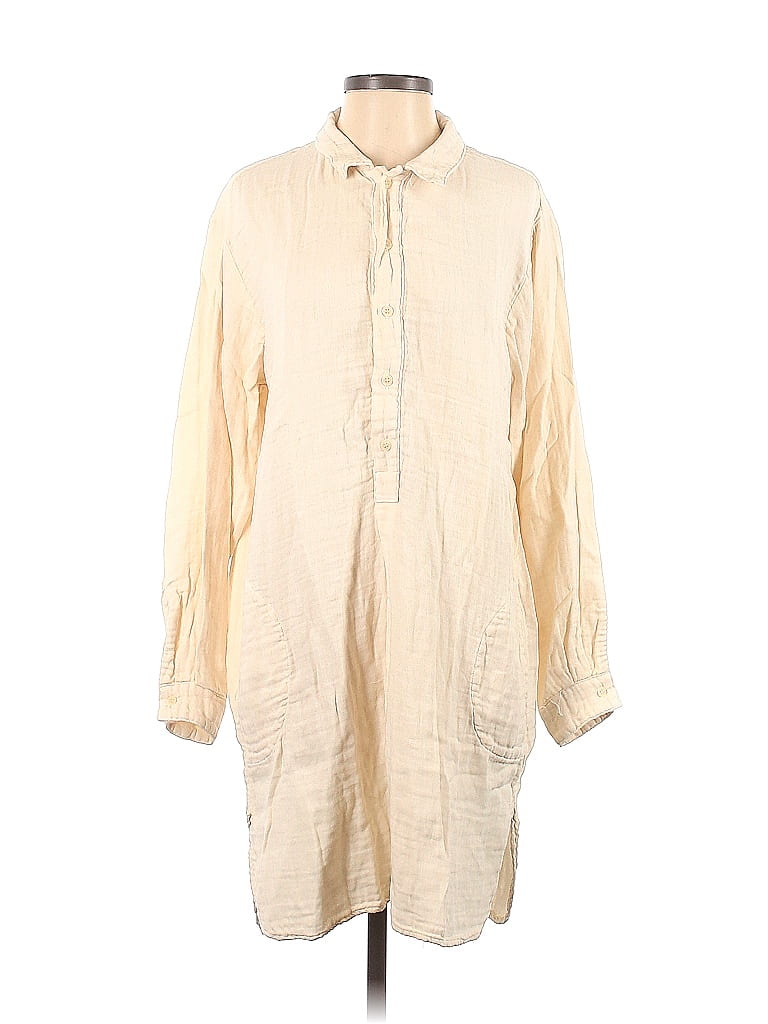 Assorted Brands 100% Cotton Solid Tan Ivory Casual Dress Size XS - 64% ...