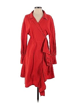 ADEAM Red Wrap Dress (view 1)
