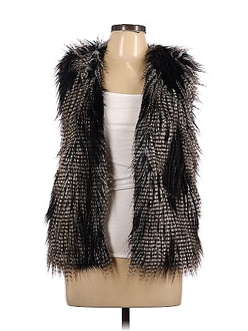 Divided by H M Black Faux Fur Vest Size 8 46 off ThredUp