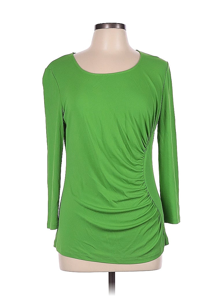 Lafayette 148 New York 100 Silk Green Long Sleeve Silk Top Size L 84 Off Thredup 