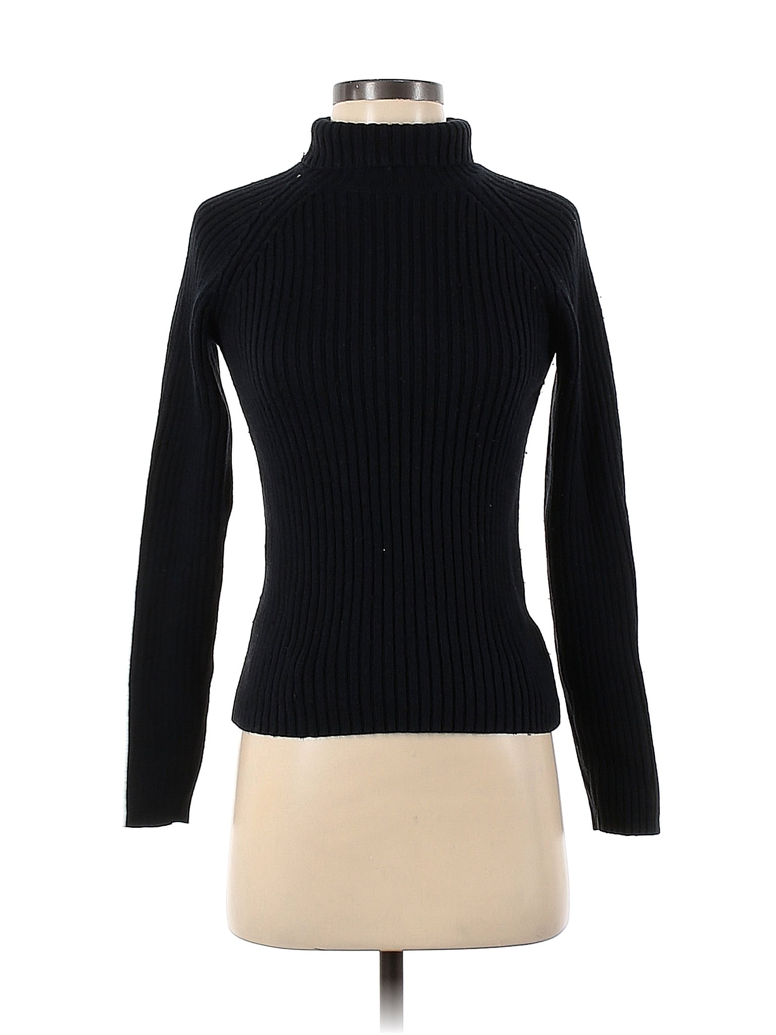 Ines de la Fressange for Uniqlo Color Block Solid Black Turtleneck ...