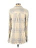 Express 100% Rayon Plaid Ivory Long Sleeve Button-Down Shirt Size S - photo 2