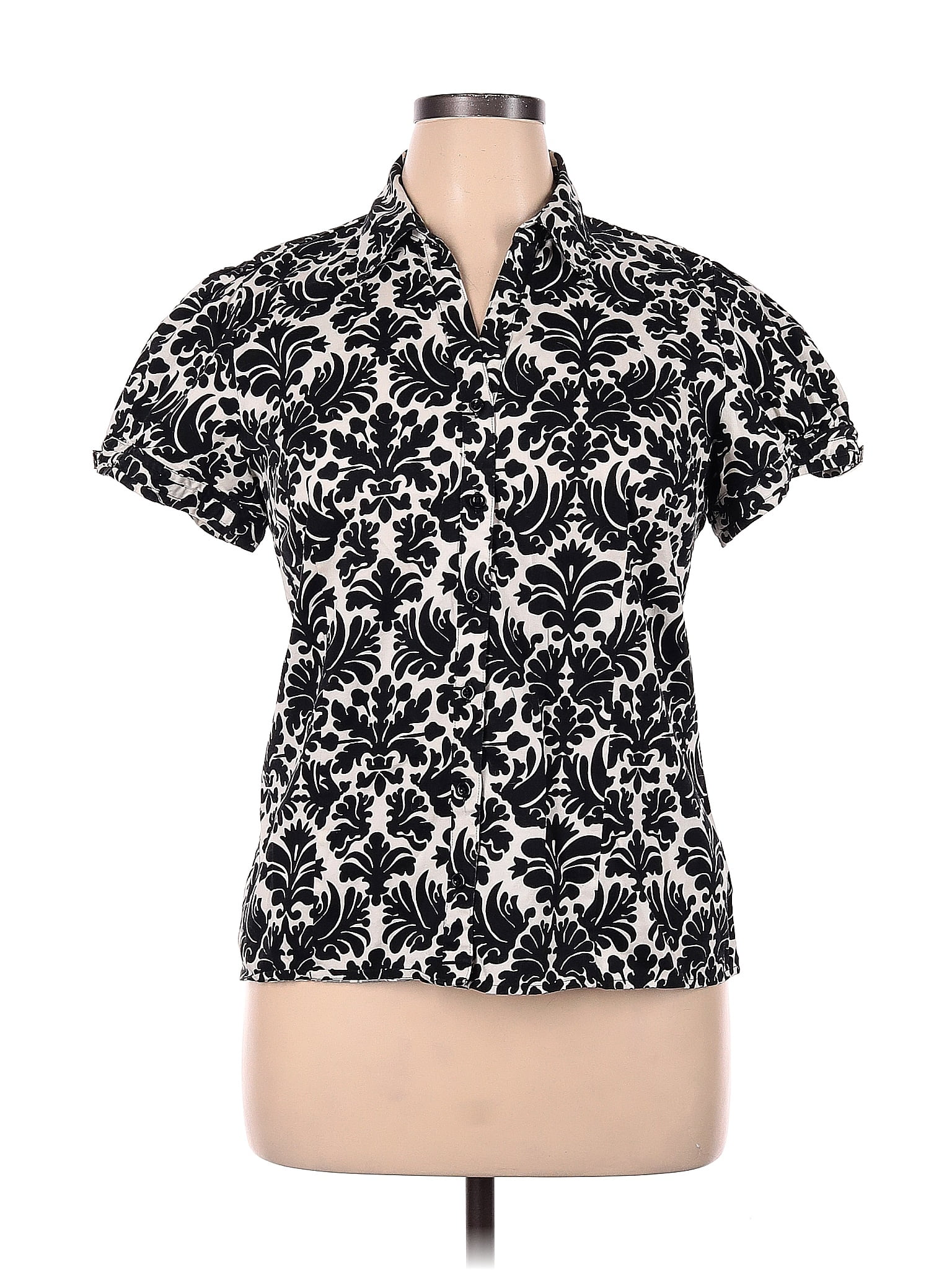 Apt. 9 Multi Color Black Short Sleeve Button-Down Shirt Size XL - 61% ...