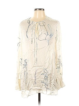 Theory Long Sleeve Silk Top (view 1)