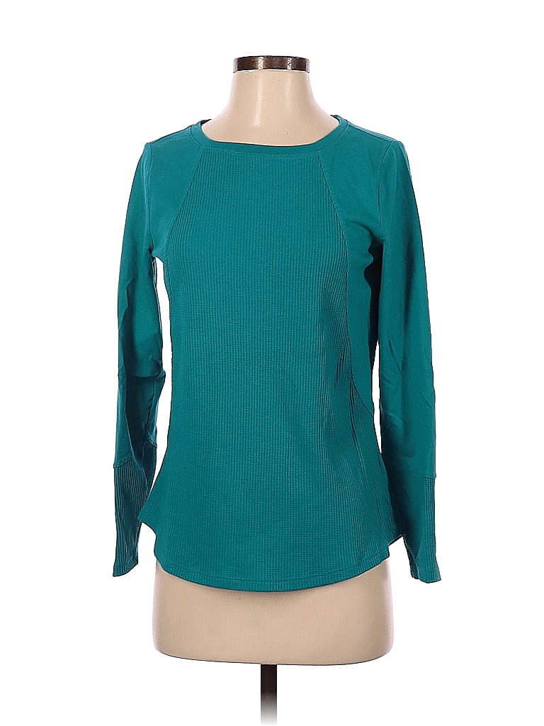 Belle By Kim Gravel Color Block Teal Thermal Top Size XS - photo 1