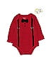 First Impressions Solid Red Long Sleeve Onesie Size 6-9 mo - photo 1