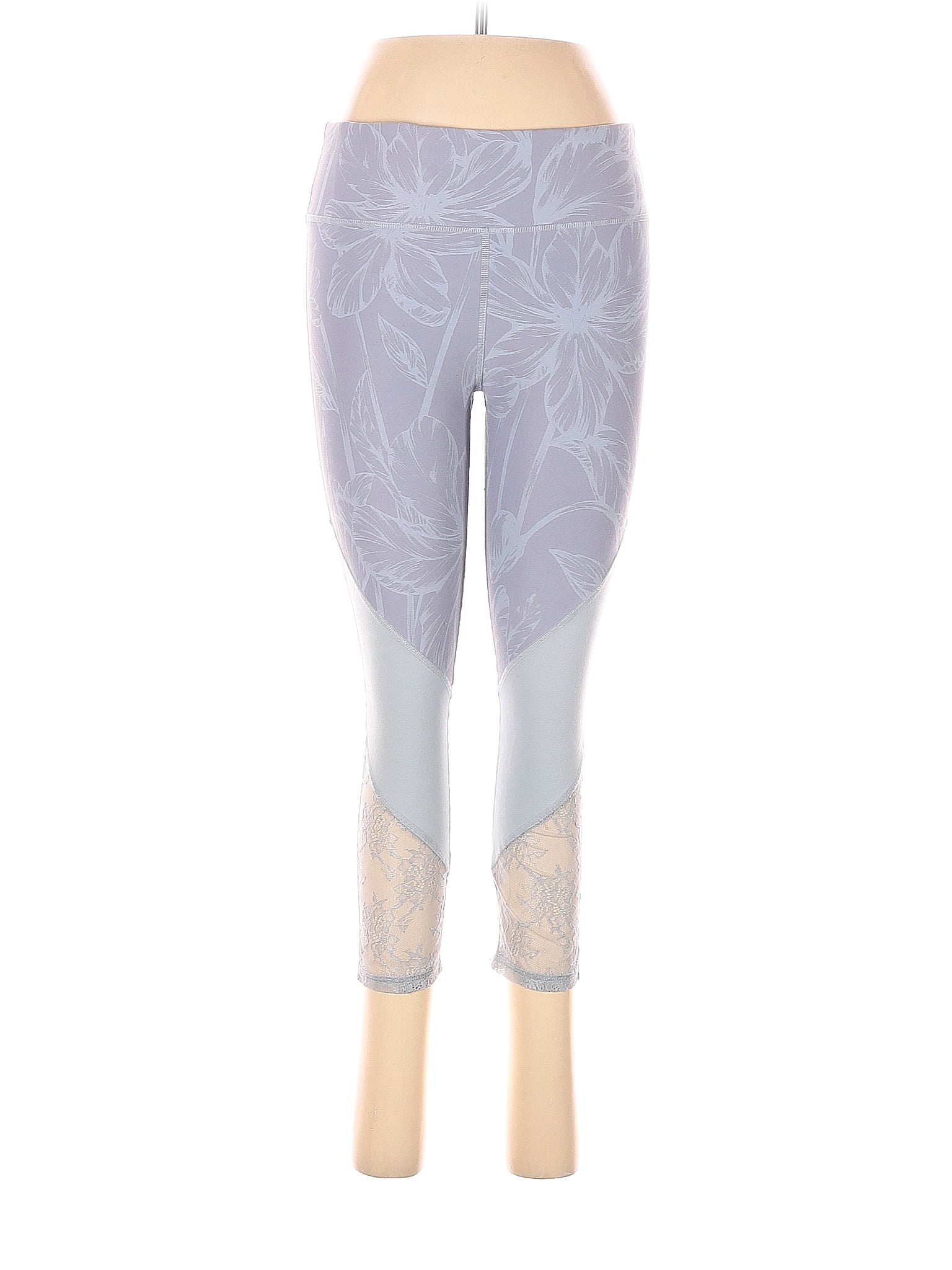 Fabletics Floral Gray Active Pants Size M - 66% off