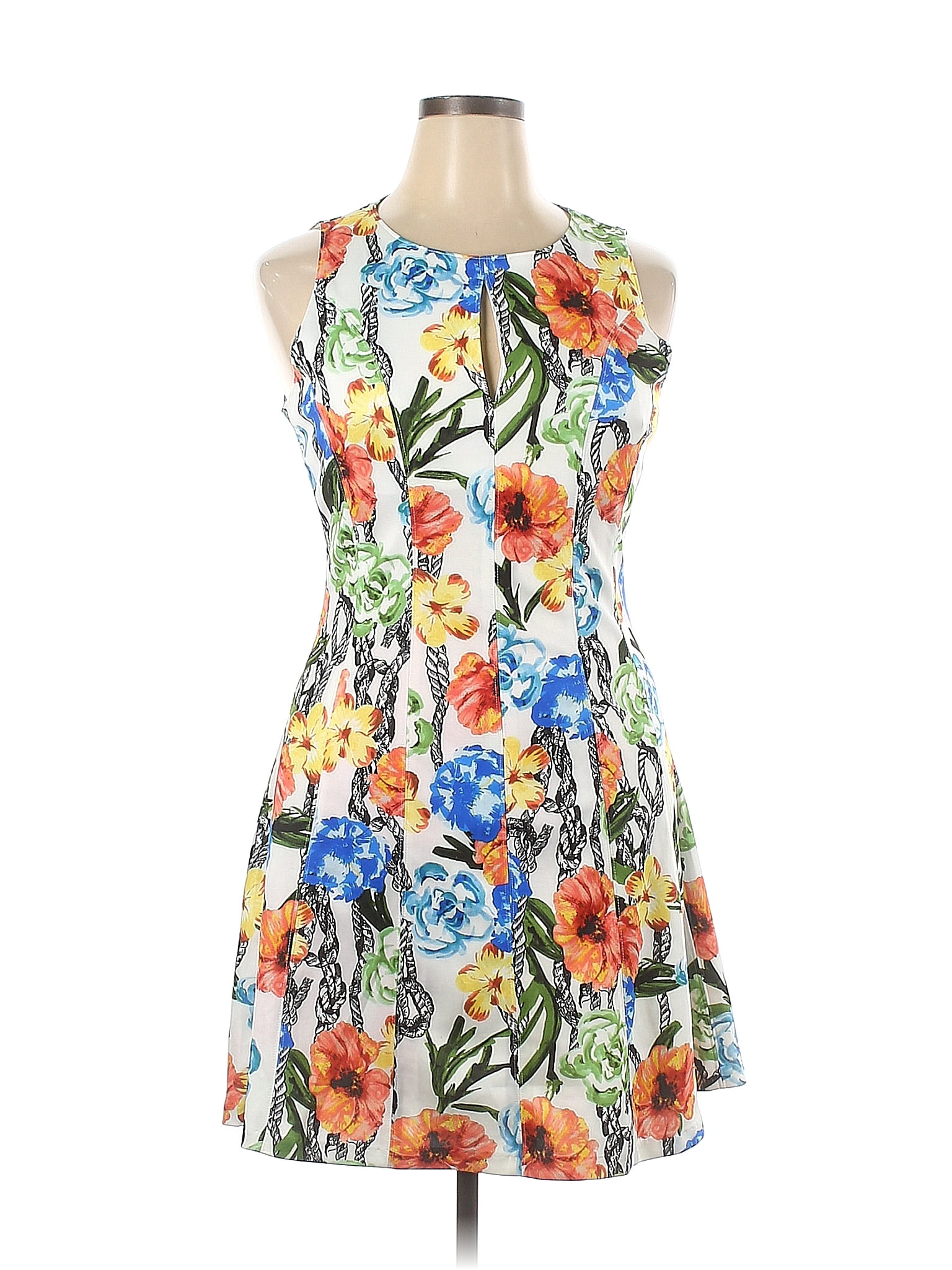 CATHERINE Catherine Malandrino Floral Blue Casual Dress Size 14 - 76% ...