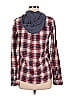 Pull&Bear Plaid Multi Color Red Long Sleeve Button-Down Shirt Size M - photo 2