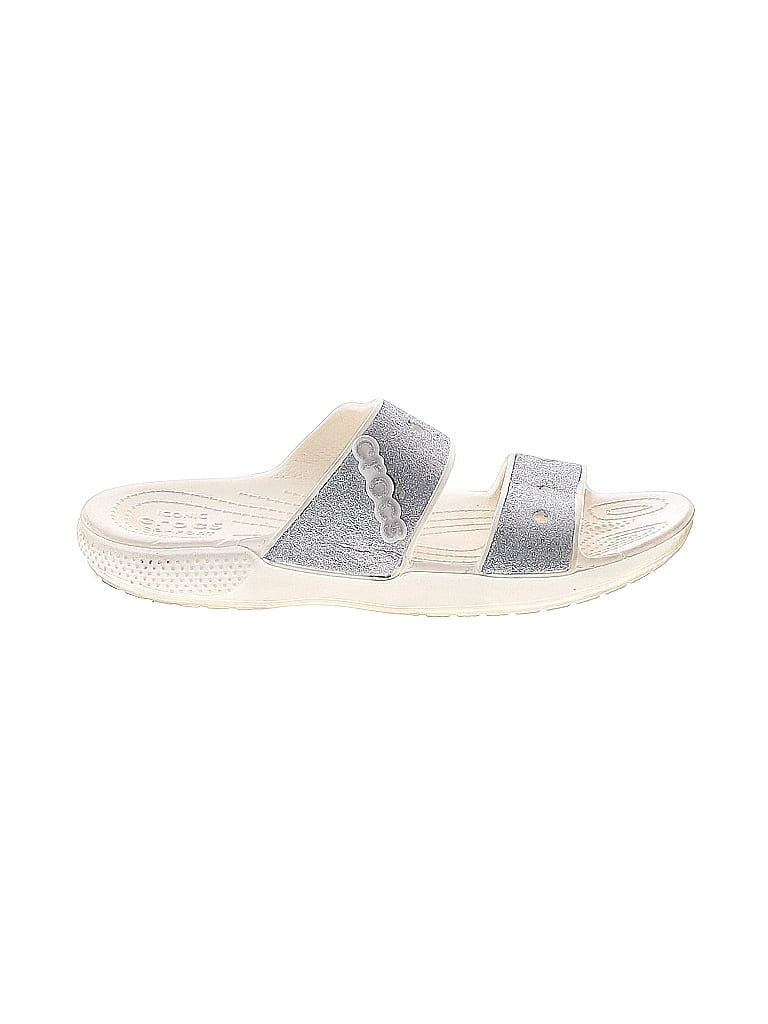 Crocs Metallic White Sandals Size 7 - photo 1