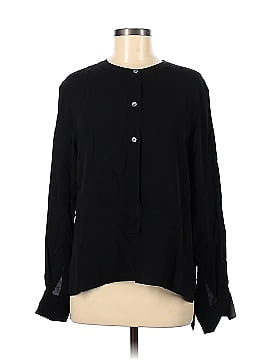 Theory Long Sleeve Silk Top (view 1)
