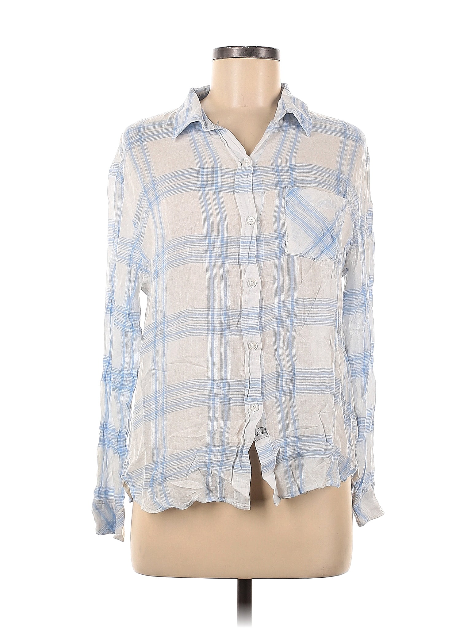 Rails Plaid White Long Sleeve Button-Down Shirt Size M - 85% off | thredUP