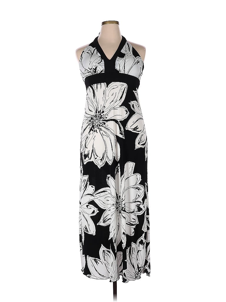 En Focus Studio Color Block Floral Black Casual Dress Size 14 - photo 1