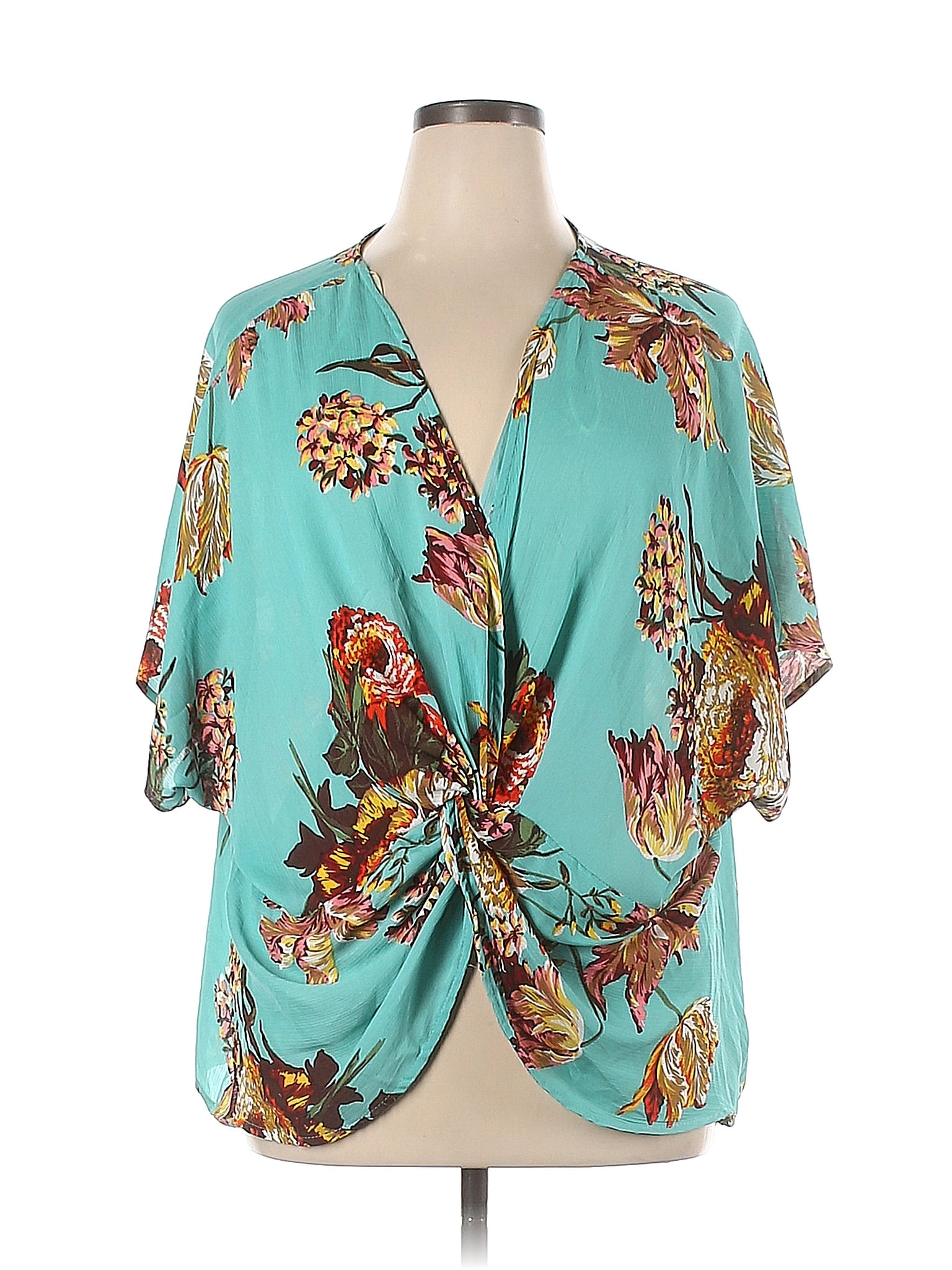 Umgee 100% Polyester Tropical Teal Blue Kimono Size 1X (Plus) - 68% off ...