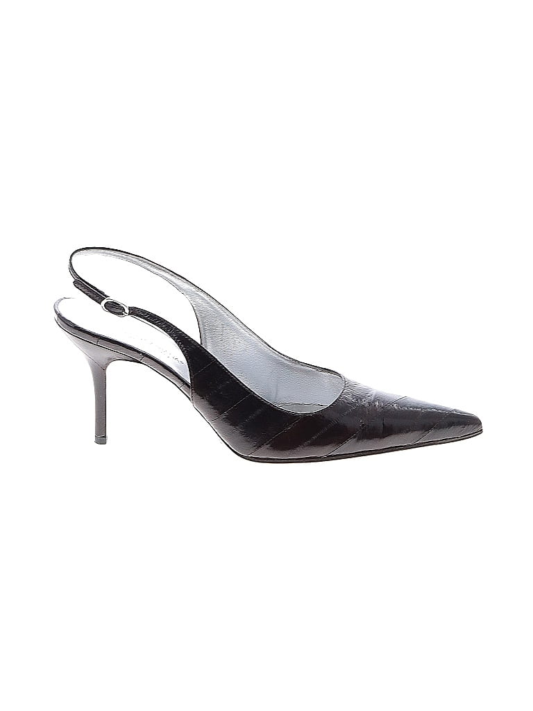 Dolce & Gabbana Solid Black Brown Eel Slingback Heels Size 39 (EU) - photo 1