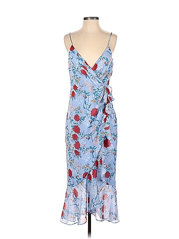 Bardot 100% Polyester Floral Blue Casual Dress Size S - 62% off