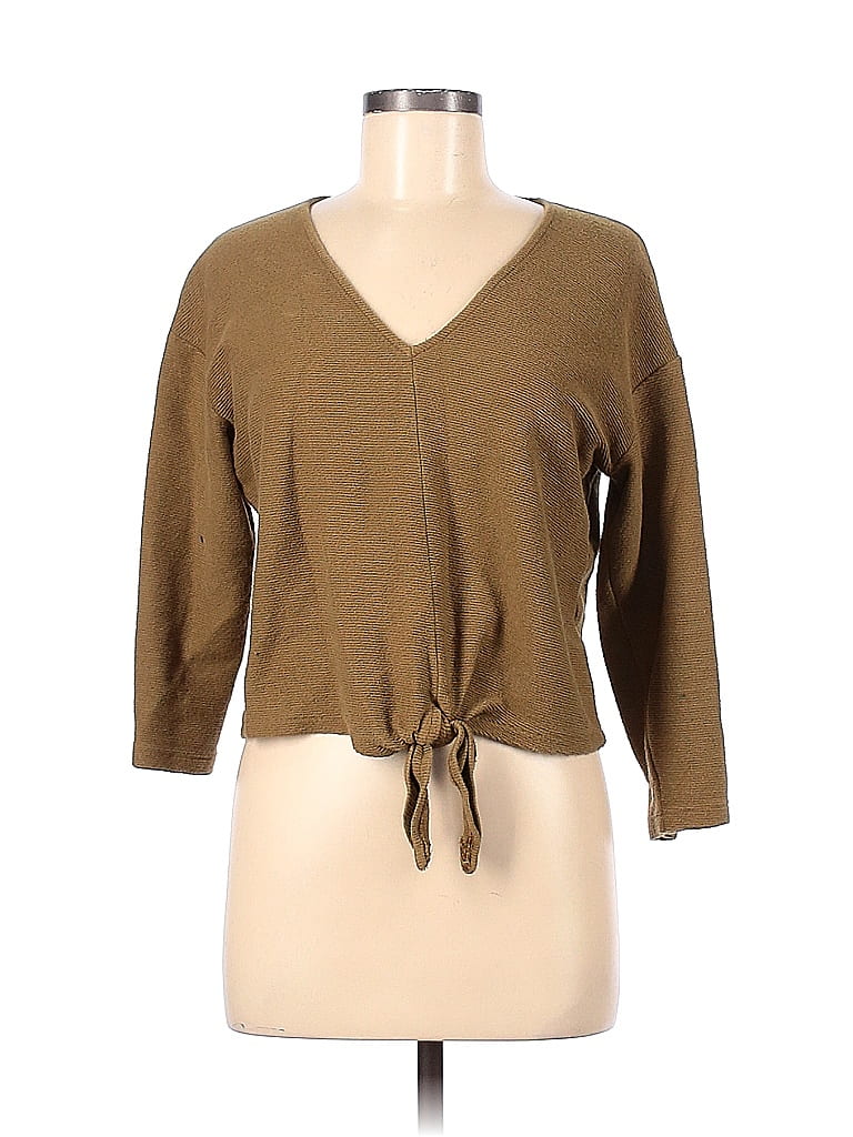 TeXTURE & THREAD Madewell 100% Cotton Brown 3/4 Sleeve T-Shirt Size L - photo 1
