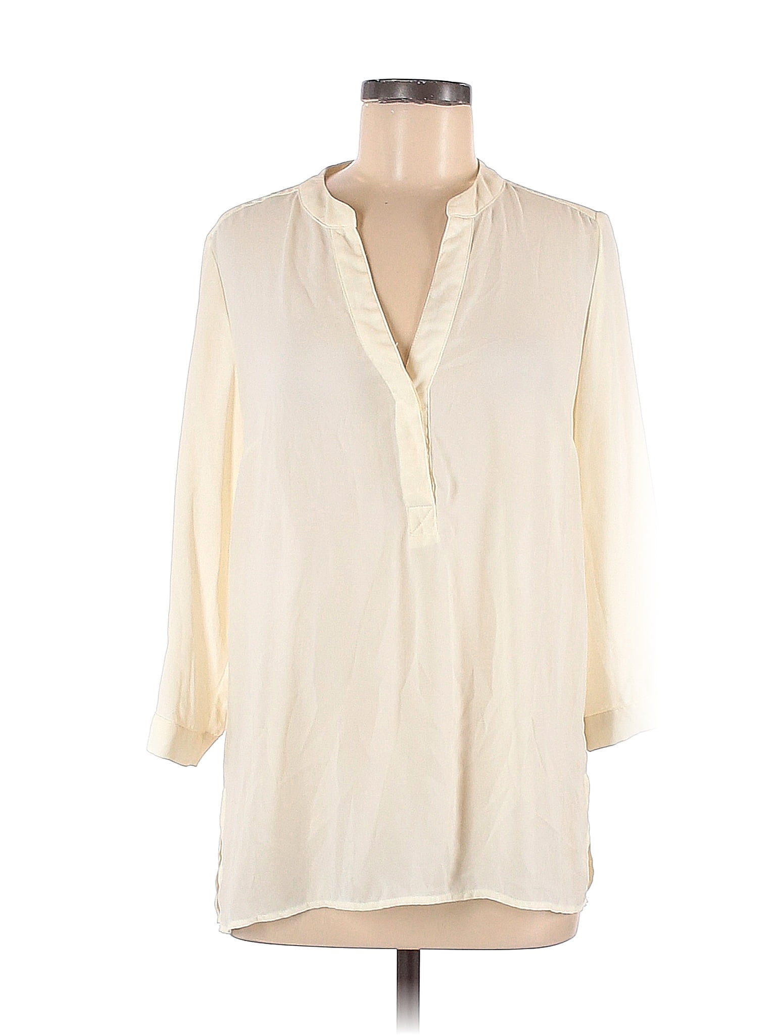 Rose + Olive 100% Polyester Ivory 3/4 Sleeve Blouse Size M - 68% off ...