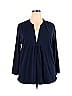 Woman Within Blue Long Sleeve Blouse Size 18 (L) (Plus) - photo 1