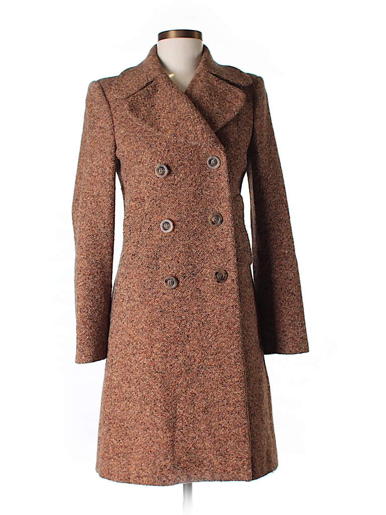 United Colors Of Benetton Solid Brown Wool Coat Size 38 (EU) - 71% off ...