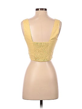 Madewell Linen Gwen Crop Vest Top (view 2)