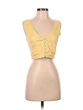 Madewell Linen Gwen Crop Vest Top (view 1)
