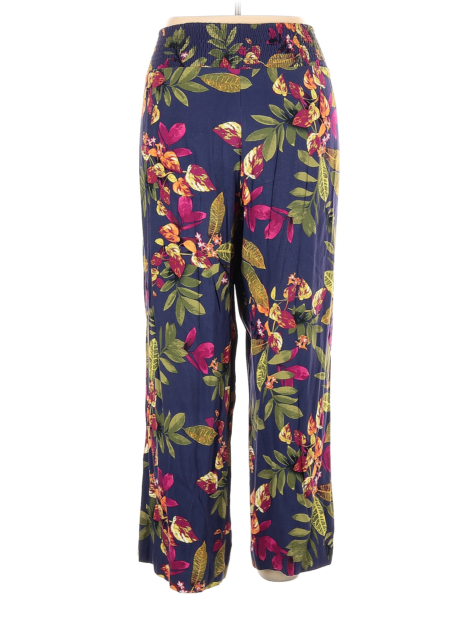 J.Jill 100% Rayon Floral Blue Casual Pants Size XL - 67% off