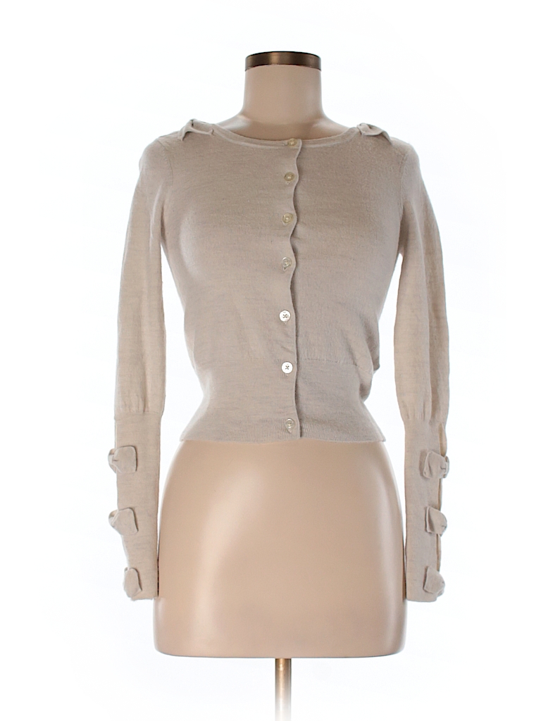 Juicy Couture 100% Merino Wool Solid Beige Wool Cardigan Size P - 95% ...