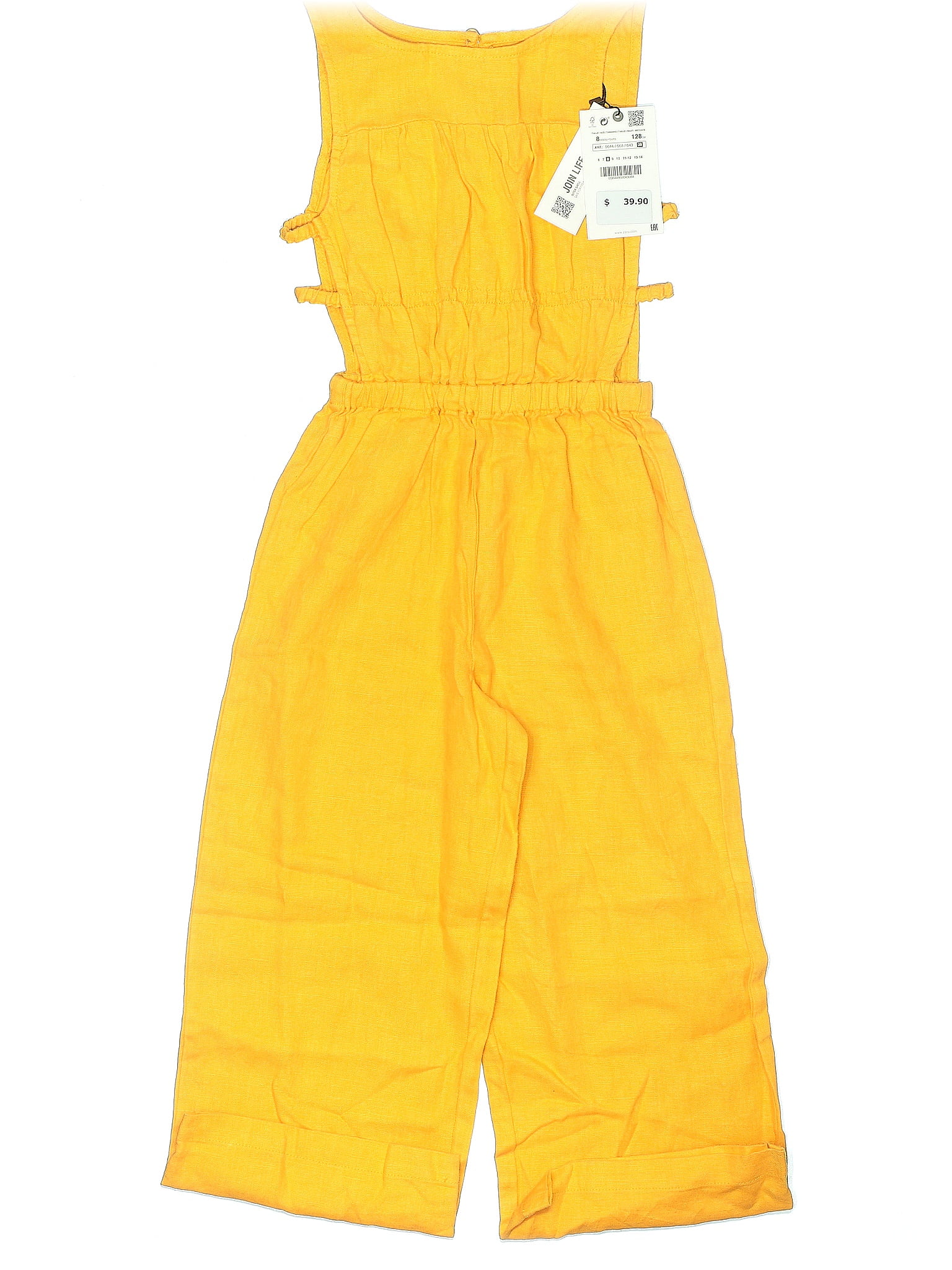 Zara 100 Linen Yellow Jumpsuit Size 8 67 off thredUP