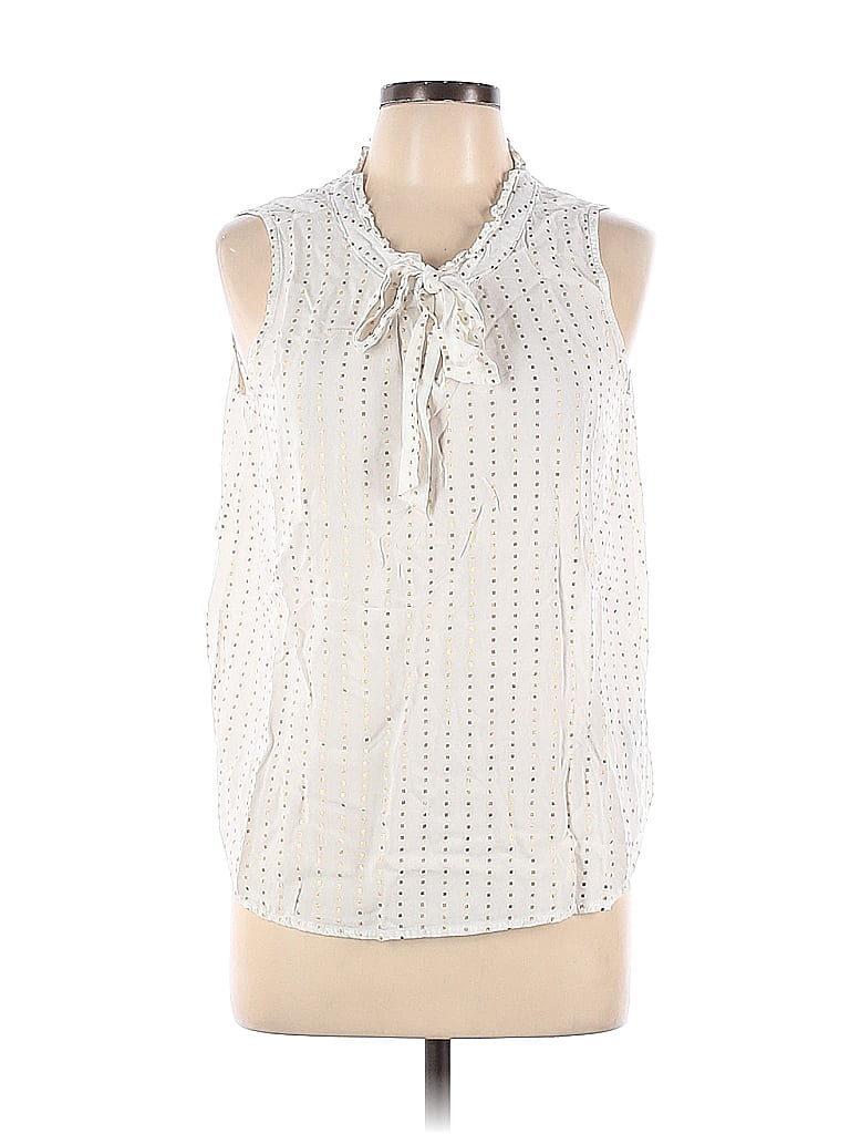 Harve Benard 100% Rayon White Sleeveless Blouse Size L - 79% off | ThredUp