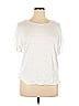 Max Studio Ivory White Short Sleeve T-Shirt Size XL - photo 1