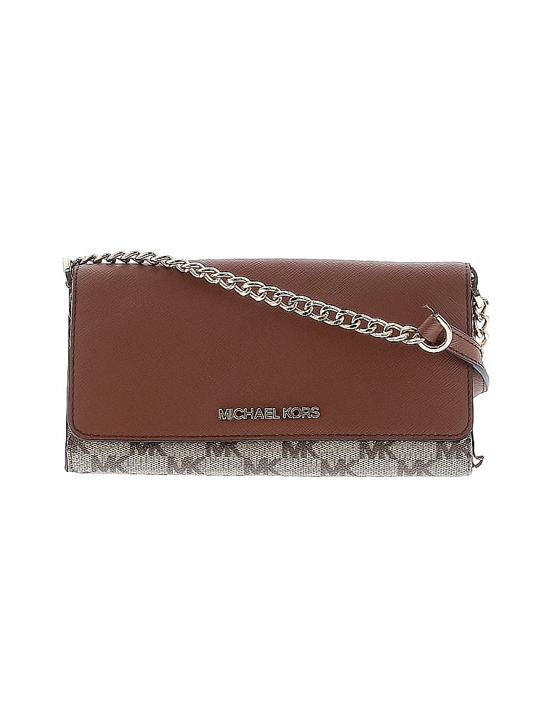 MICHAEL Michael Kors Graphic Solid Brown Leather Crossbody Bag One Size - photo 1