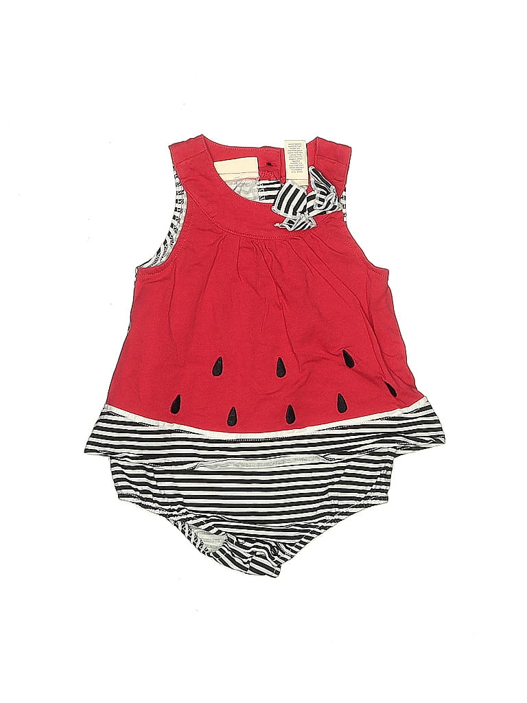 First Impressions 100% Cotton Red Short Sleeve Onesie Size 12 mo - photo 1