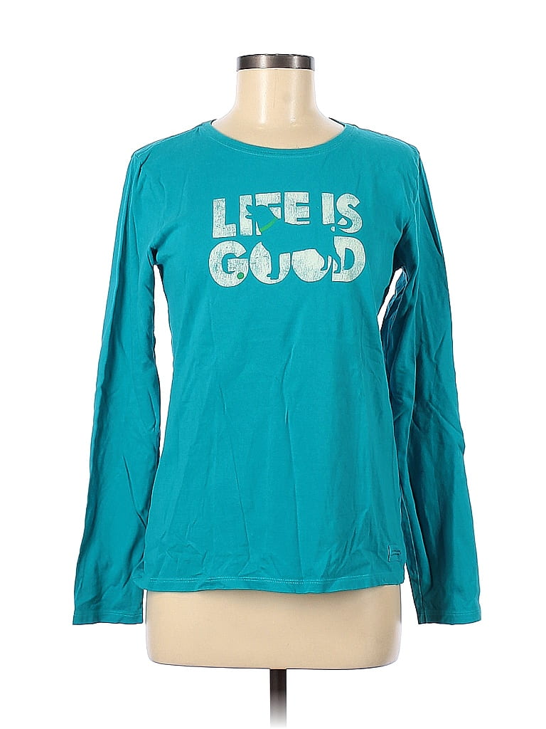 Life Is Good 100% Cotton Blue Long Sleeve T-Shirt Size M - photo 1