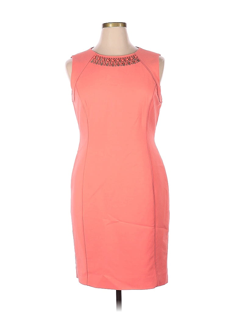 Antonio Melani 100% Polyester Solid Pink Casual Dress Size 14 - photo 1