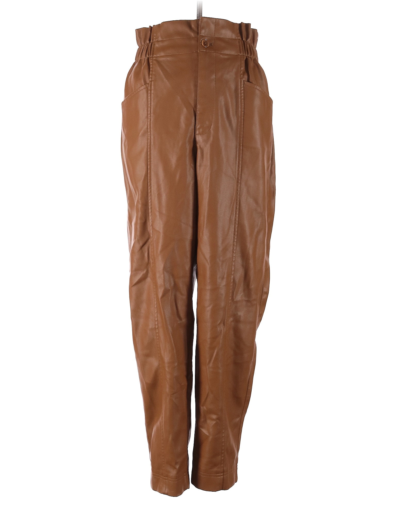 Madewell 100 Polyurethane Brown Faux Leather Pants Size 2 71 off thredUP