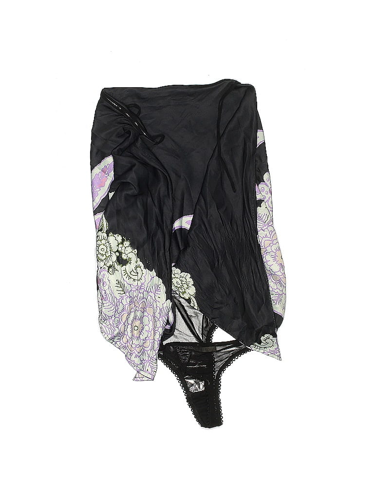 Intimately by Free People 100% Polyester Floral Black Bodysuit Size L - photo 1